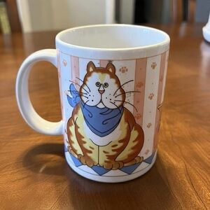 Adorable Fat Tabby Cat Kitty Kitten 10oz. Coffee Mug Tea Cup Lisa Berrett Japan